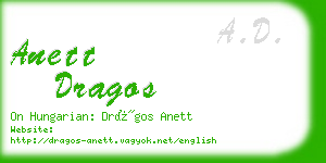 anett dragos business card